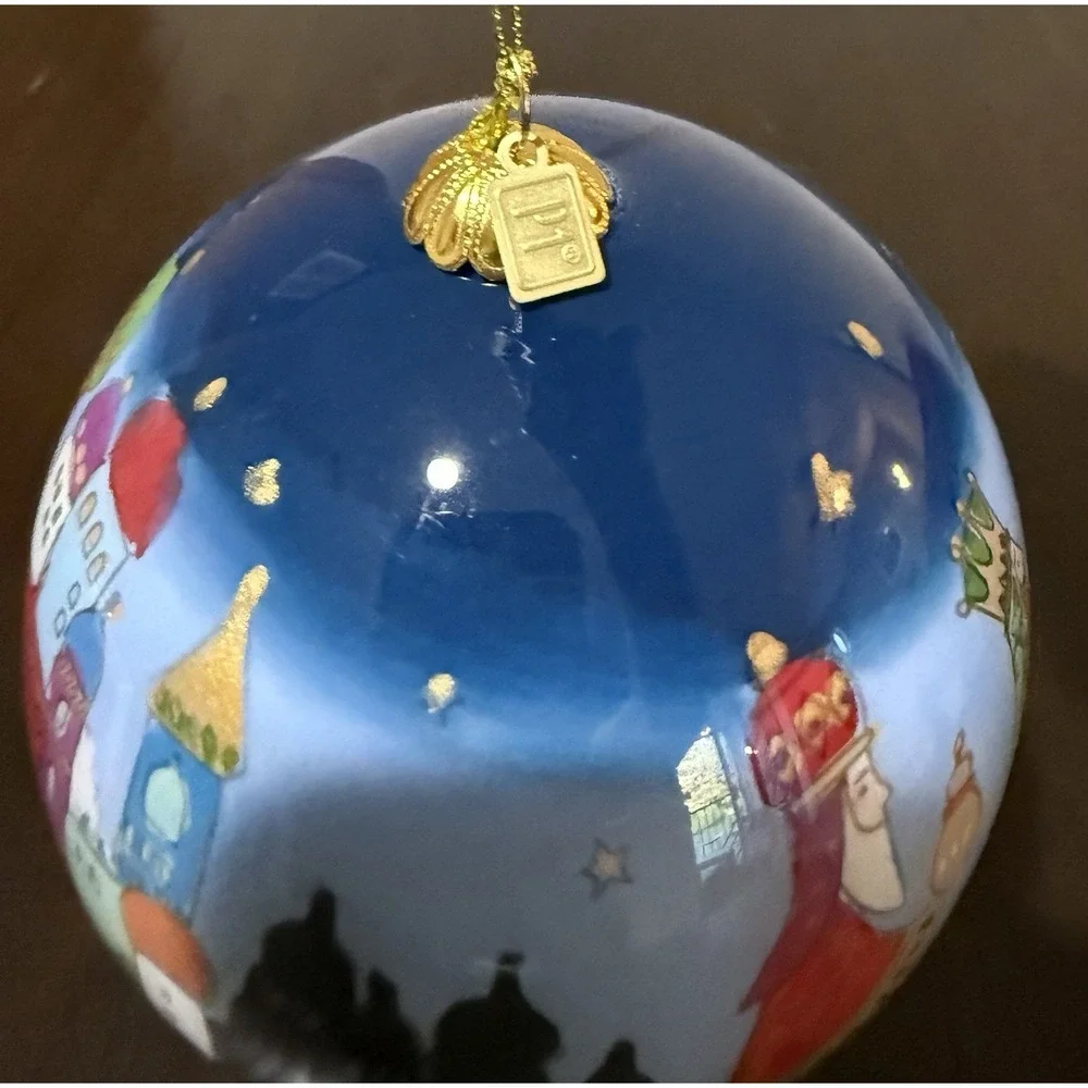 Pier 1 LI BIEN Manger Nativity Christmas Baby Jesus Glass Ornament, 2019